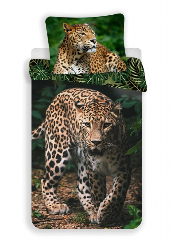 Jerry Fabrics Povlečení fototisk Leopard green Varianta: Povlečení fototisk Leopard green 140x200, 70x90 cm