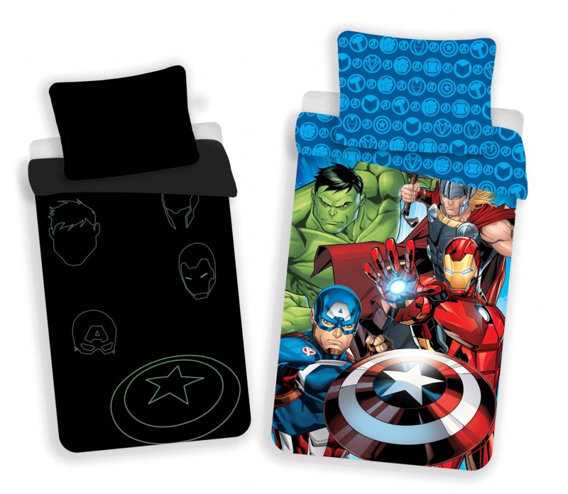 Jerry Fabrics Povlečení Avengers 02 svítící efekt Varianta: Povlečení Avengers 02 svítící efekt 140x200, 70x90 cm