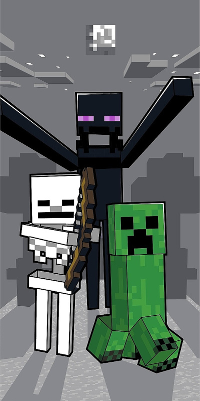 Jerry Fabrics Osuška Minecraft Mob Attack Varianta: Osuška Minecraft Mob Attack 70x140 cm