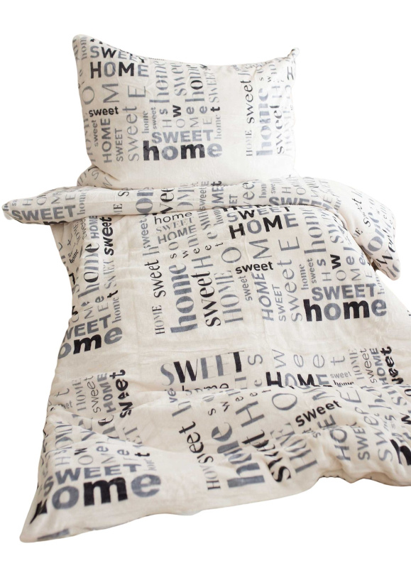 Universal design Povlečení mikroflanel Home sweet home Varianta: Povlečení mikroflanel Home sweet home 140x200, 70x90 cm