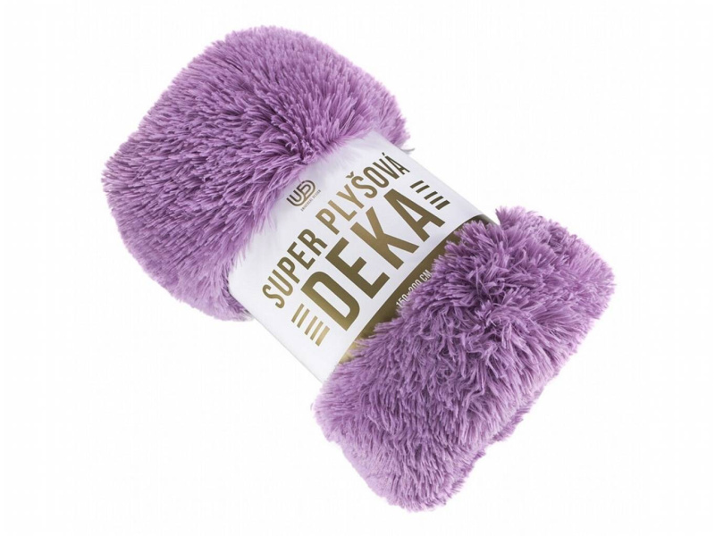 Deka s dlouhým vlasem fialová 150x200 cm