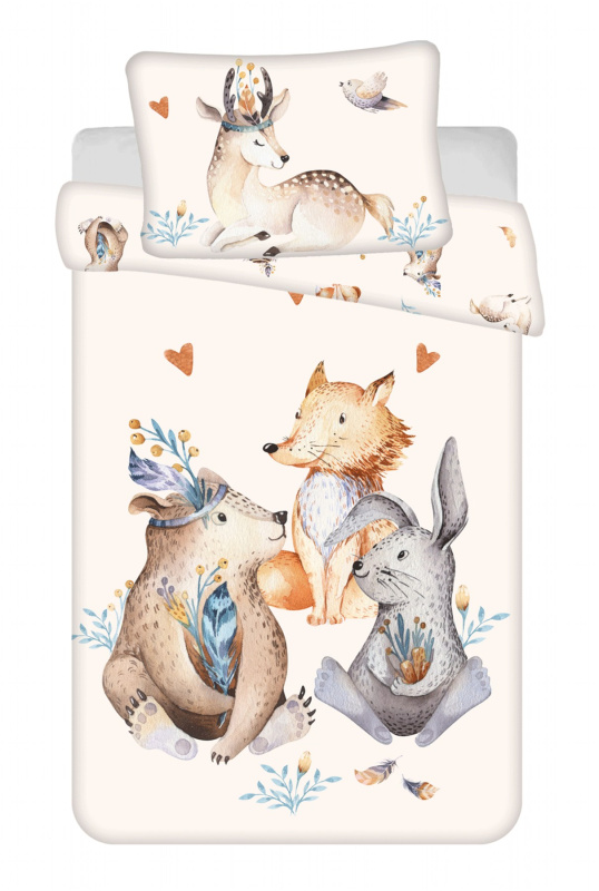 Jerry Fabrics Povlečení do postýlky Zvířátka Woodland baby Varianta: Povlečení do postýlky Zvířátka Woodland baby 100x135, 40x60 cm