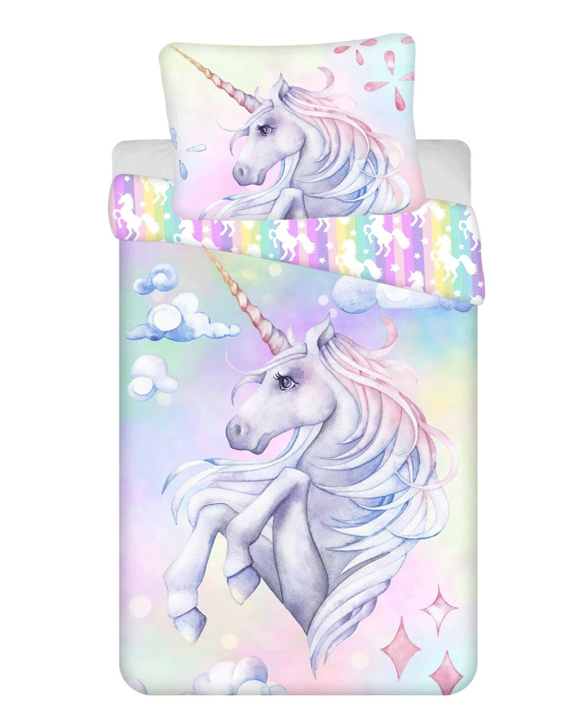 Jerry Fabrics Povlečení fototisk Unicorn Pastel Rainbow Varianta: Povlečení fototisk Unicorn Pastel Rainbow 140x200, 70x90 cm