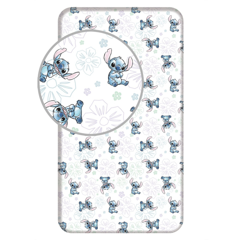 Jerry Fabrics Prostěradlo Lilo and Stitch Ohana White Varianta: Prostěradlo Lilo and Stitch Ohana White 90x200x25 cm