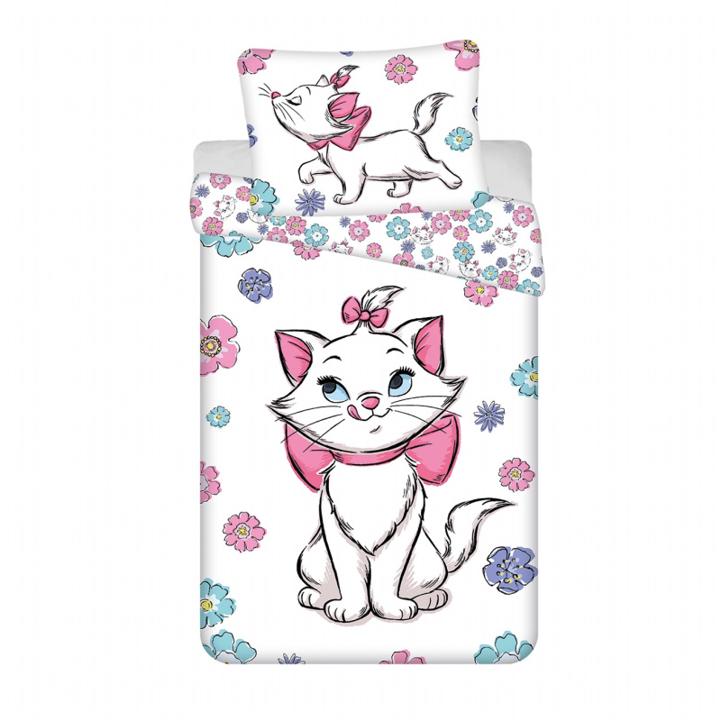 Jerry Fabrics Povlečení Marie Cat Floral Varianta: Povlečení Marie Cat Floral 140x200, 70x90 cm