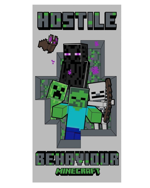 Jerry Fabrics Osuška Minecraft Hostile Behaviour Varianta: Osuška Minecraft Hostile Behaviour 70x140 cm