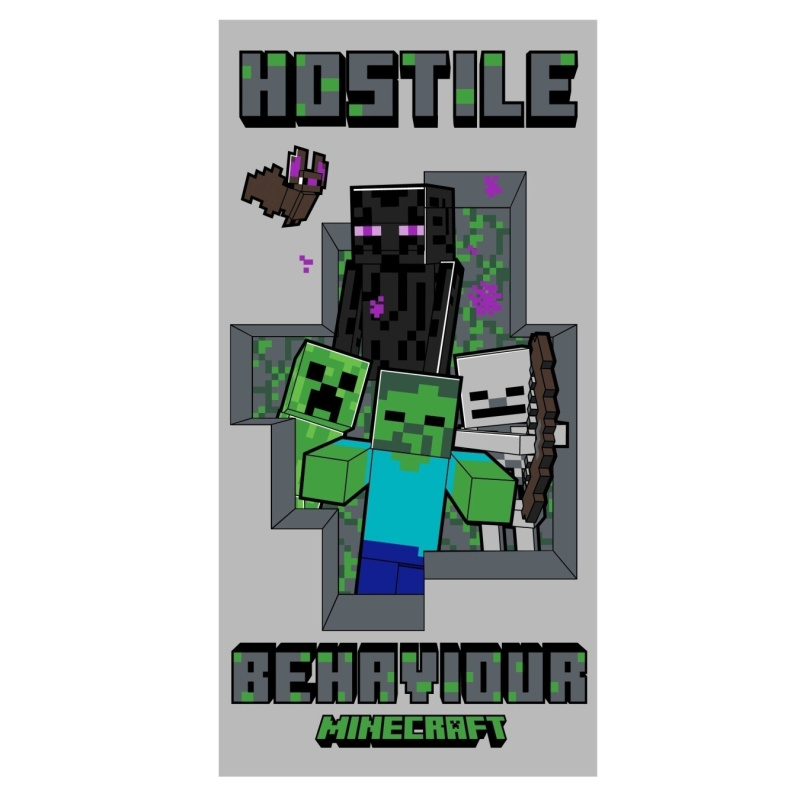 Jerry Fabrics Osuška Minecraft Hostile Behaviour Varianta: Osuška Minecraft Hostile Behaviour 70x140 cm