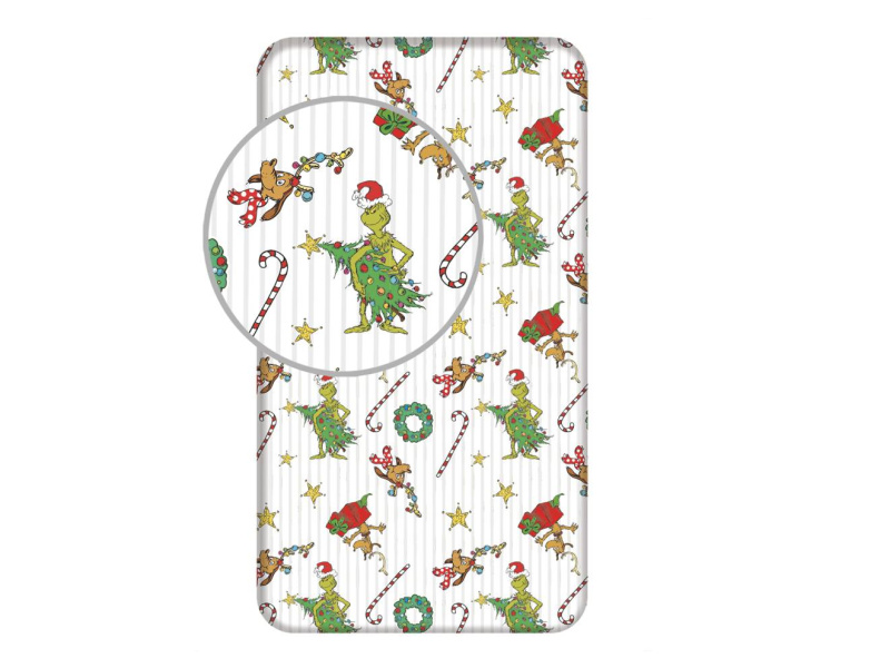 Jerry Fabrics Prostěradlo Grinch Grinchmas 90x200x25 cm