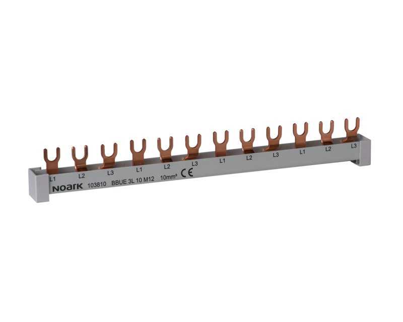 Lišta propojovací NOARK 103816 BBUE 4L 10 M56 4fázová, 10mm2, 63A, 56 modulů (1m)