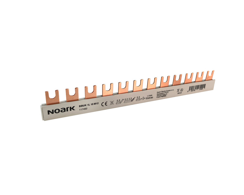 Lišta propojovací NOARK 117492 BBUK 1L 10 M12 1fázová, 10mm2, 63A, 12 modulů
