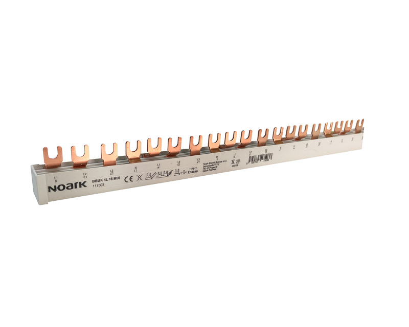 Lišta propojovací NOARK 117498 BBUK 4L 10 M56 4fázová, 10mm2, 63A, 56 modulů (1m)