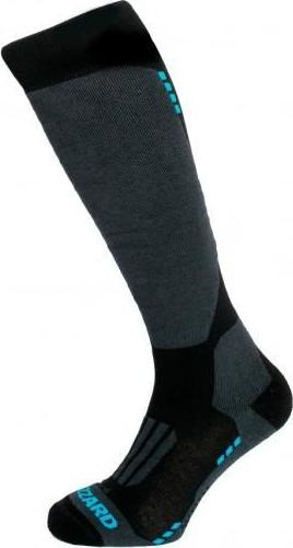 Juniorské lyžařské podkolenky BLIZZARD Wool Sport Junior ski socks, black/blue Velikost: 30/32