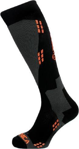 Lyžařské podkolenky TECNICA Wool černá/oranžová Velikost: 43/46