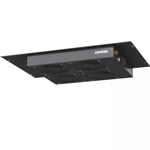 Jednotka ventilační CONTEG DP-VEL-04/100, 19", 1U, 4 ventilace s termostatem, hloubka 1000 mm