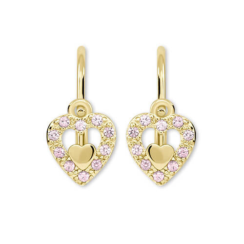 Soliter Dívčí srdíčkové náušnice ze zlata 745 239 001 00779 0000440