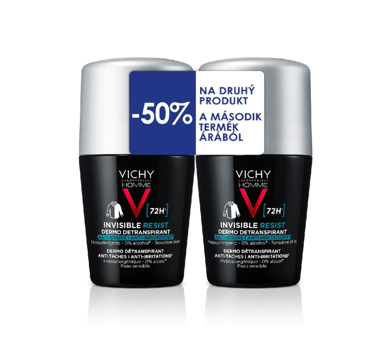 VICHY HOMME INVISIBLE Resist Antiperspirant 2x50ml