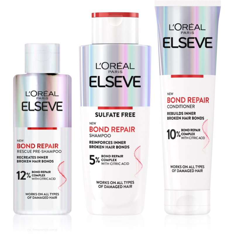 L’Oréal Paris Elseve Bond Repair výhodné balení na vlasy 3 ks