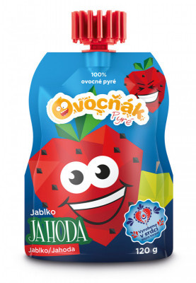 OVOCŇÁK Pyré jablko a jahoda 120 g