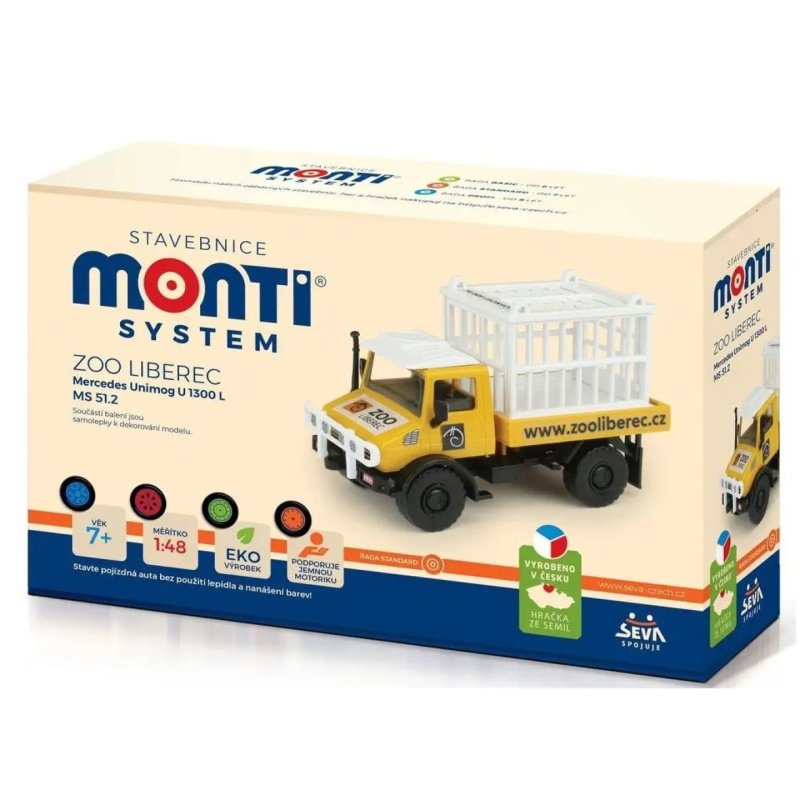 Stavebnice Monti System MS 51.2  ZOO Liberec Mercedes Unimog U 1300 L v krabici 22x15x6cm