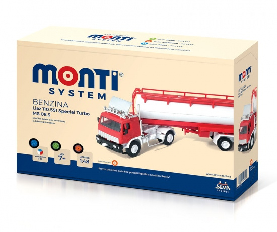 Stavebnice Monti System MS 08.3 Benzina Liaz 1:48 v krabici 31,5x16,5x7,5cm