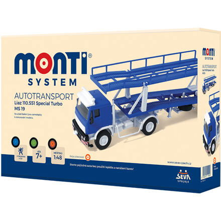 Stavebnice Monti System MS 19 Autotransport Liaz 1:48 v krabici 31,5x16,5x7,5cm