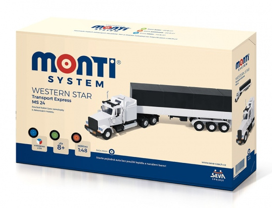 Stavebnice Monti System MS 24 Transport Expres Western star 1:48 v krabici 32x20x7,5cm