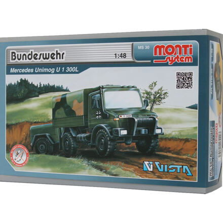 Stavebnice Monti System MS 30 Bundeswehr Mercedes Unimog 1:48 v krabici 22x15x6cm