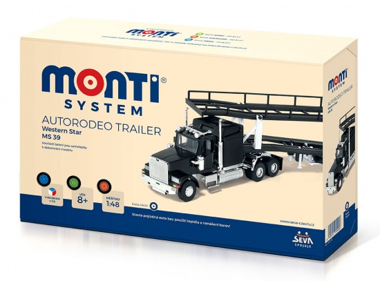 Stavebnice Monti System MS 39 Autorodeo Trailer Western star 1:48 v krabici 32x20x7,5cm