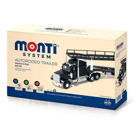 Stavebnice Monti System MS 39 Autorodeo Trailer Western star 1:48 v krabici 32x20x7,5cm