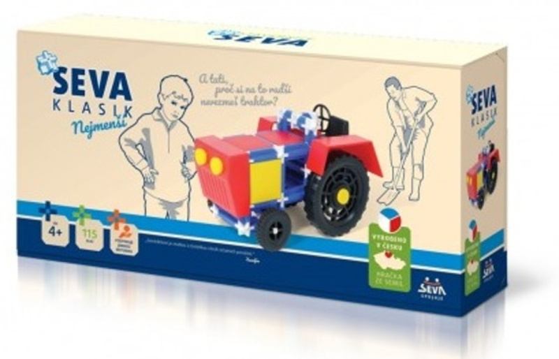 Stavebnice SEVA KLASIK Nejmenší plast 115ks v krabici 31,5x16,5x7,5cm