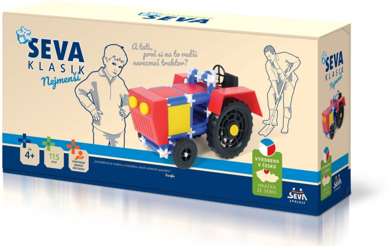 Stavebnice SEVA KLASIK Nejmenší plast 115ks v krabici 31,5x16,5x7,5cm