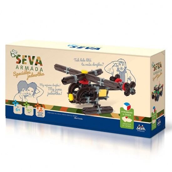 Stavebnice SEVA ARMÁDA Speciální jednotka plast 162ks v krabici 31,5x16,5x7,5cm
