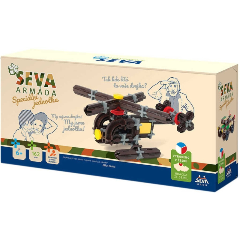 Stavebnice SEVA ARMÁDA Speciální jednotka plast 162ks v krabici 31,5x16,5x7,5cm