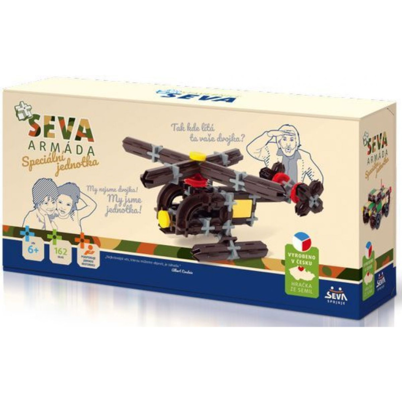 Stavebnice SEVA ARMÁDA Speciální jednotka plast 162ks v krabici 31,5x16,5x7,5cm