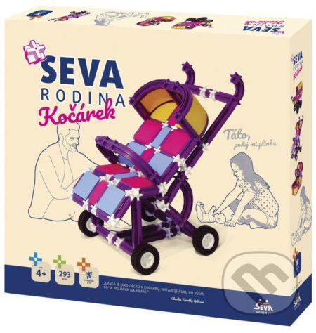 Stavebnice SEVA RODINA Kočárek plast 293 dílků v krabici 35x33x5cm 4+