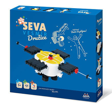 Stavebnice SEVA VESMÍR Družice plast 425ks v krabici 35x33x5cm