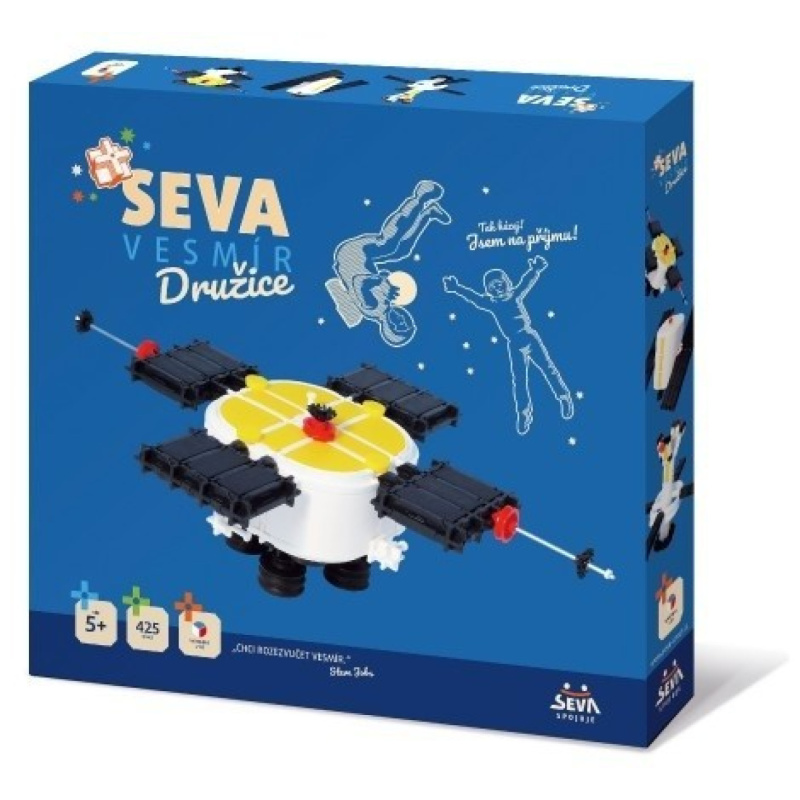 Stavebnice SEVA VESMÍR Družice plast 425ks v krabici 35x33x5cm