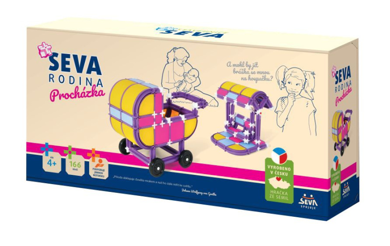 Stavebnice SEVA RODINA Procházka plast 166ks v krabici 32x17x8cm