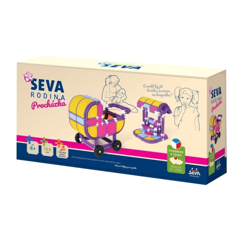 Stavebnice SEVA RODINA Procházka plast 166ks v krabici 32x17x8cm