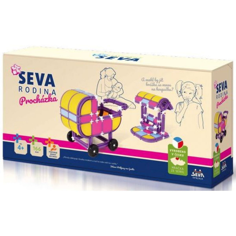 Stavebnice SEVA RODINA Procházka plast 166ks v krabici 32x17x8cm
