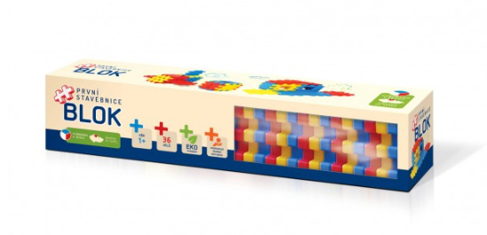 První stavebnice Blok 36ks v krabici 34x7x7cm 12m+