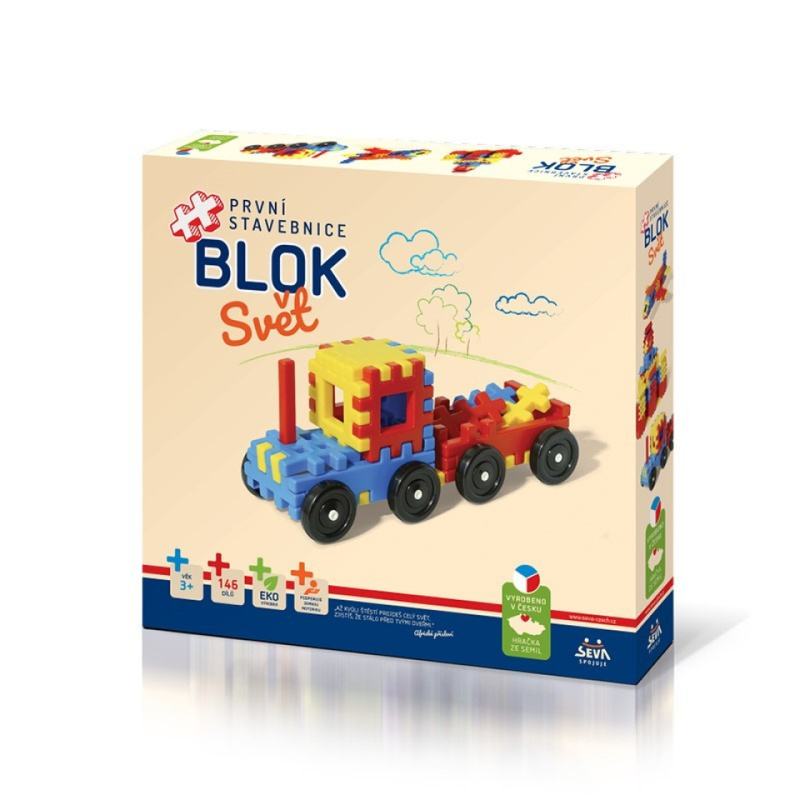 Stavebnice BLOK Svět plast 146ks v krabici 36x34x7cm
