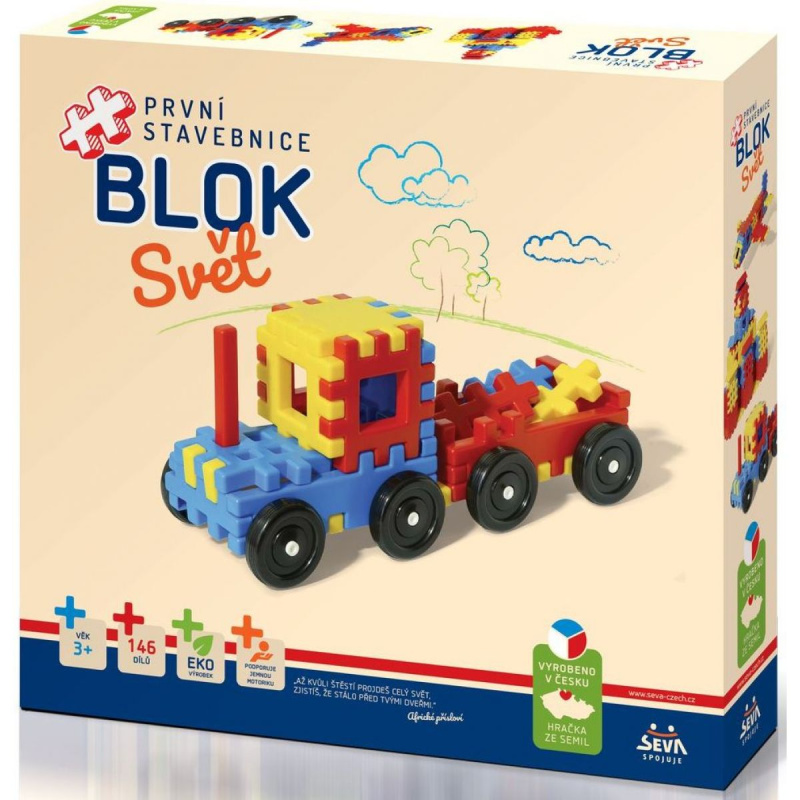 Stavebnice BLOK Svět plast 146ks v krabici 36x34x7cm