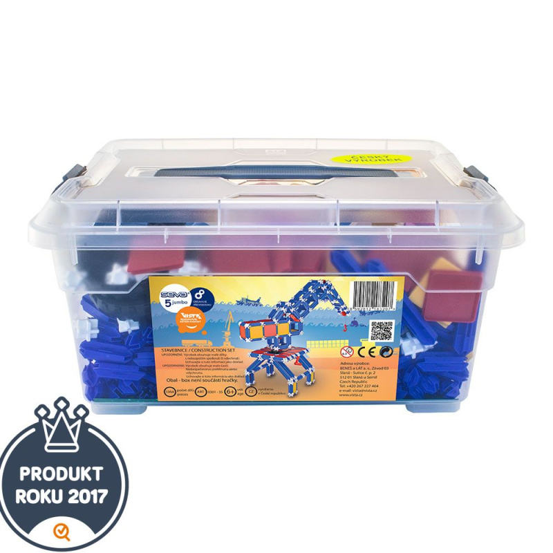 Stavebnice SEVA 5 Jumbo plast 1064ks v plastové krabici 40x19x27cm