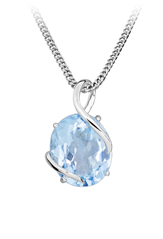 JVD Stříbrný přívěsek s modrým zirkonem SVLP0747SH8Z400