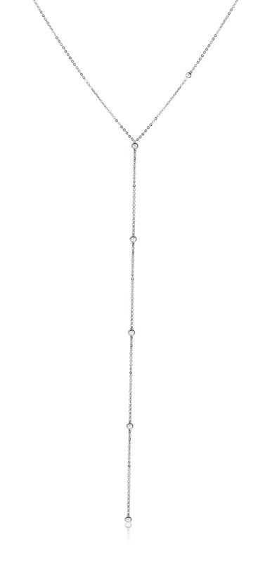 JVD Slušivý stříbrný náhrdelník se zirkony SVLN0535XK4BI45