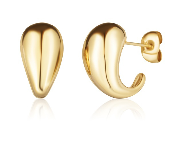 JVD Stylové pozlacené náušnice Tear Drop SSSE0155X20GO00