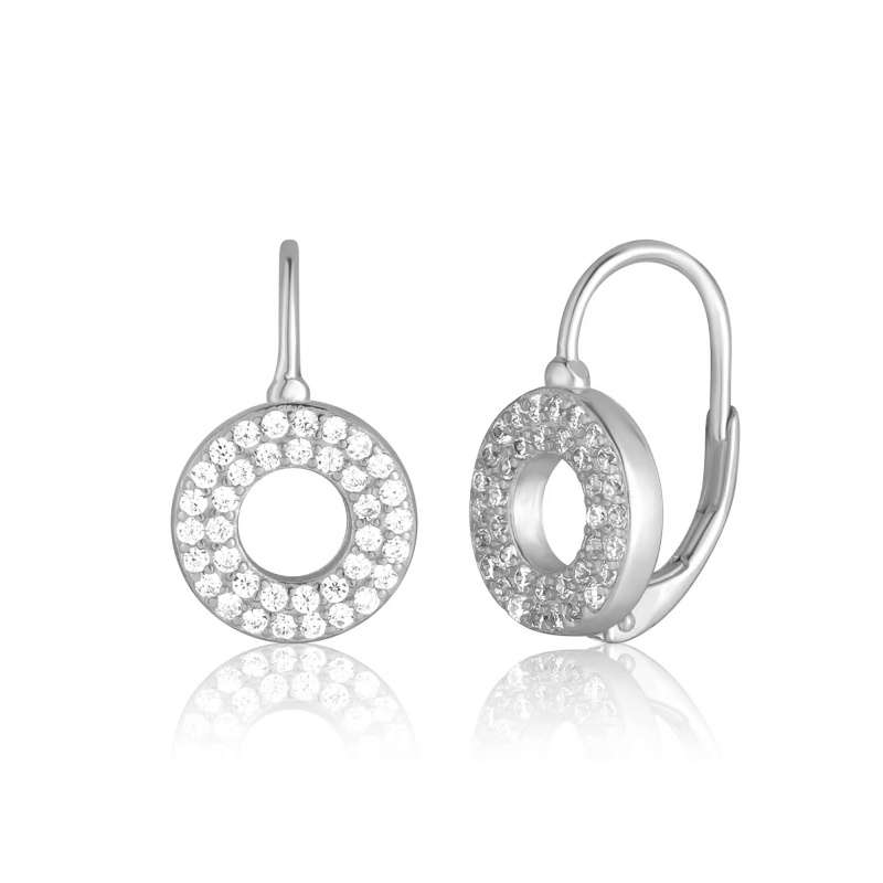 JVD Půvabné stříbrné náušnice se zirkony Kruh SVLE3260X86BI00