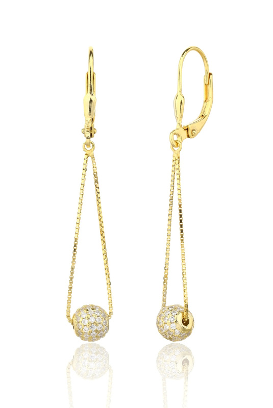 JVD Stylové visací náušnice se zirkony SVLE3369XJ6GO00