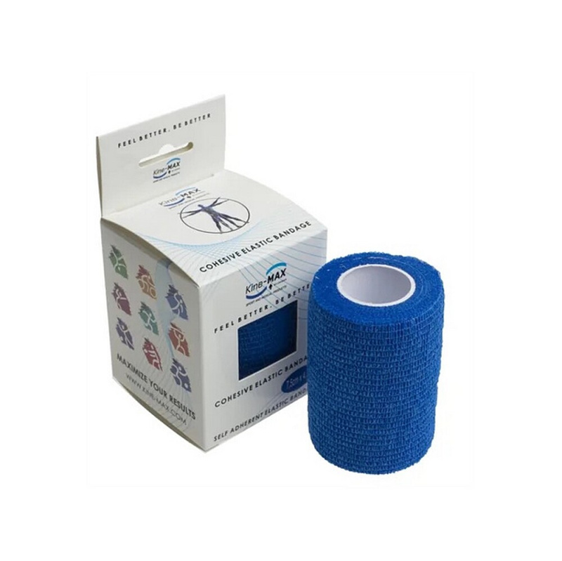 Kine-MAX Elastické samofixační obinadlo (kohezivní) 7,5cmx4,5m - modrá